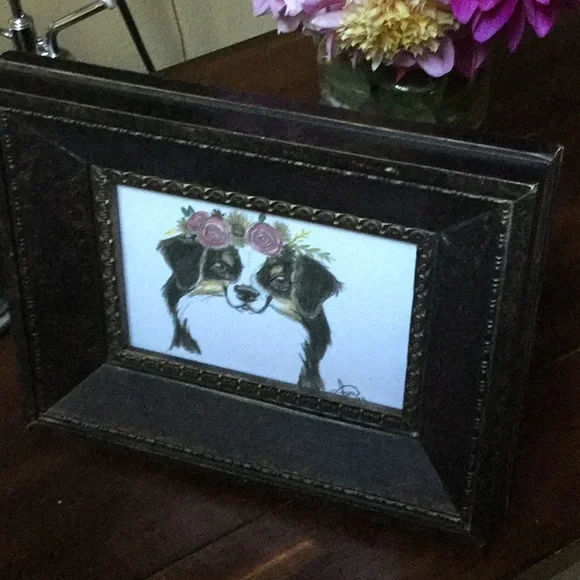 Artisan print artwork doggie floral pet cabin dog  mom lodge Aussie holiday gift - Picture 4 of 7